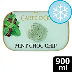Tesco Carte d'or mint chocolate chip ice cream 900ml offer