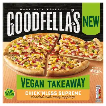Tesco Goodfella's pizza chick'nless supreme vegan takeaway 532g offer