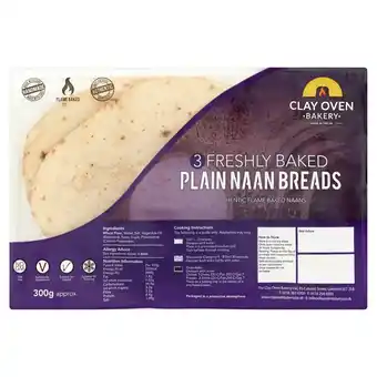 Morrisons The clay oven bakery plain naan breads offer