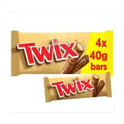 Morrisons Twix milk chocolate biscuit snack size twin bars multipack 4 x 40g offer