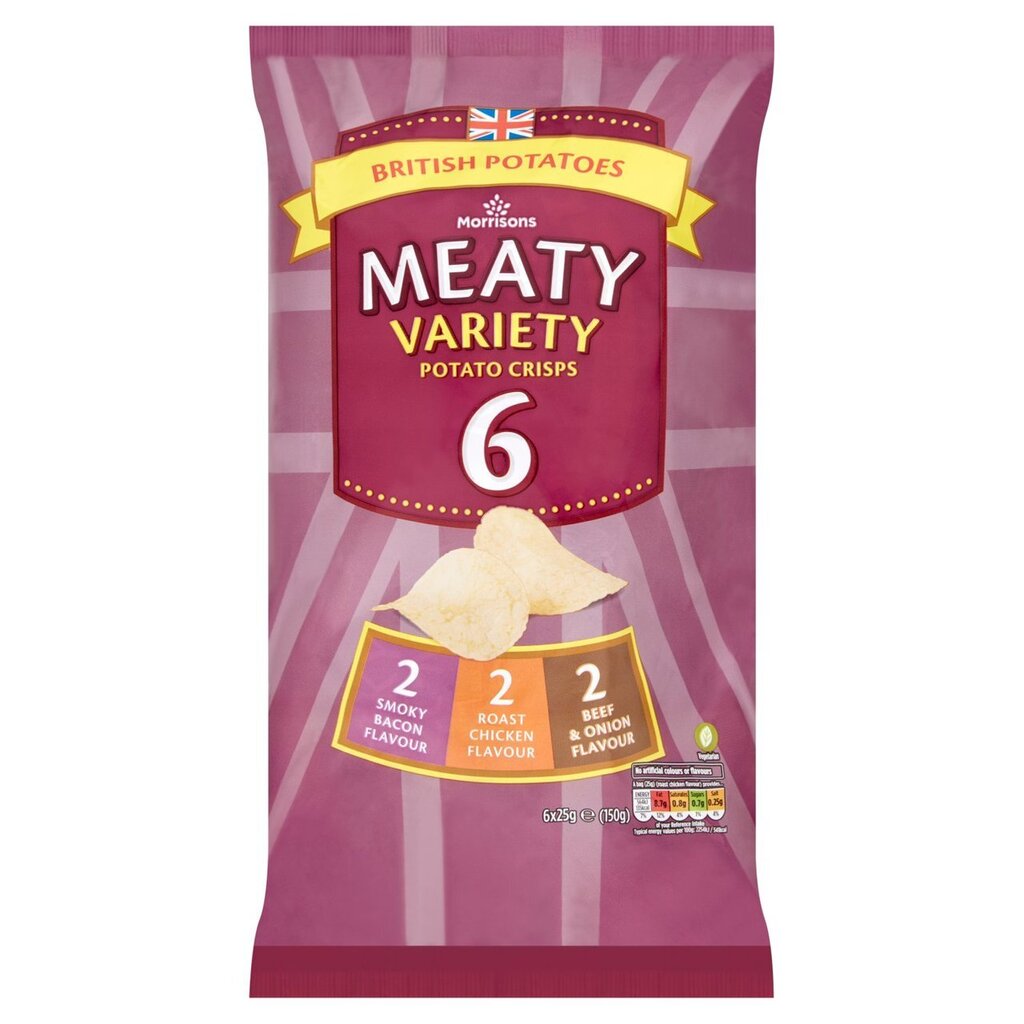 Morrisons meaty crisps 6 x 25g offer at Morrisons