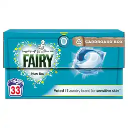 Morrisons Fairy non bio washing liquid capsules for sensitive skin washes offer