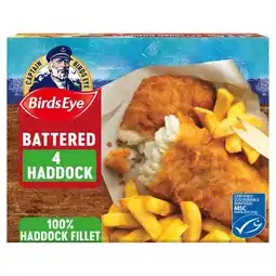 Morrisons Birds eye 4 large haddock fillets battered offer