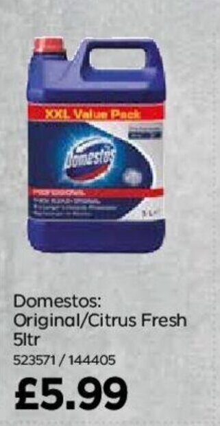 Bestway Domestos Original/Citrus Fresh 5ltr offer