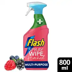 Morrisons Flash spray wipe done antibacterial cleaning spray wild berries offer