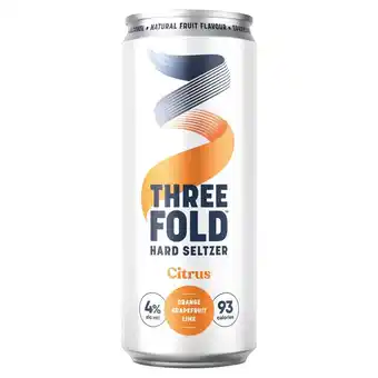 Morrisons Three fold hard seltzer citrus (abv 4%) offer