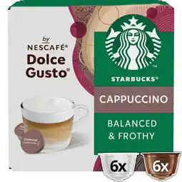 Morrisons Starbucks cappuccino by nescafe dolce gusto coffee pods x 6 offer