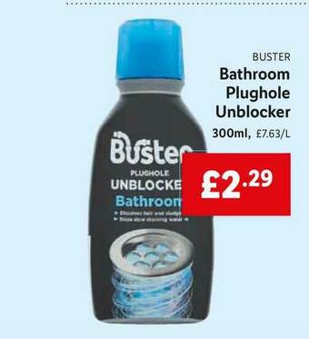 Lidl Buster Bathroom Plughole Unblocker offer