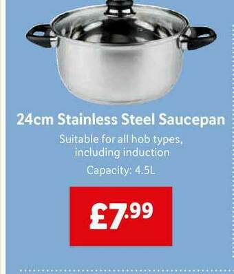 Lidl 24cm Stainless Steel Saucepan offer