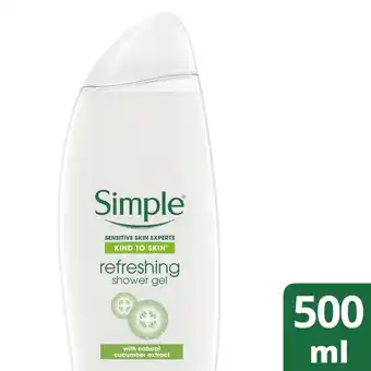 Morrisons Simple refreshing shower gel offer