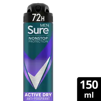 Morrisons Sure for men active dry anti perspirant nonstop deodorant offer