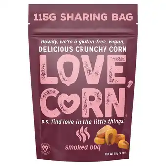 Morrisons Love corn smoked bbq crunchy corn snack offer