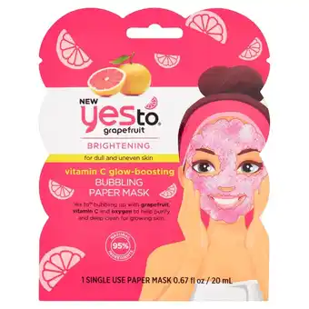 Morrisons Yes to grapefruit vitamin c glow-boosting bubbling paper mask offer