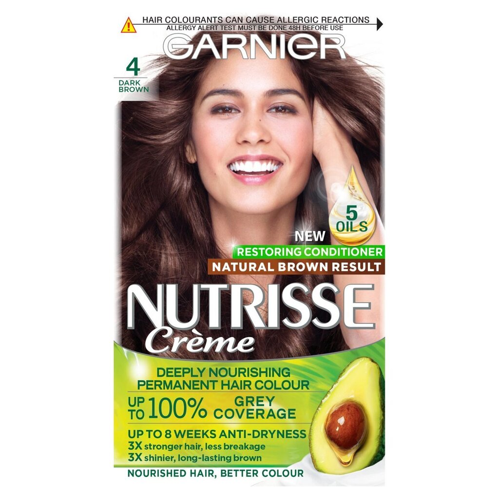Garnier nutrisse dark brown 4 permanent hair dye offer at Morrisons