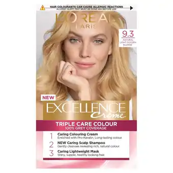 Morrisons L'oreal paris excellence creme natural light golden blonde 9.3 permanent3 offer