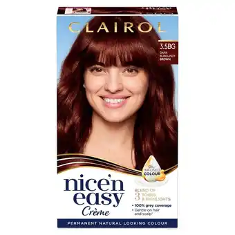 Morrisons Nice 'n easy permanent hair colour 3.5bg natural dark burgundy brown (113a) offer