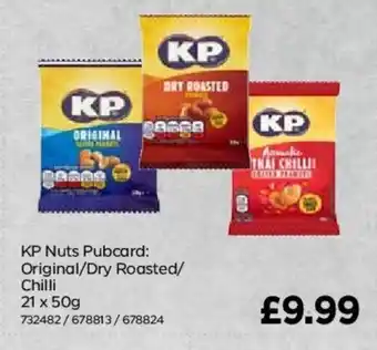 Bestway KP Nuts Pubcard: Original/Dry Roasted/Chilli 21x50g offer