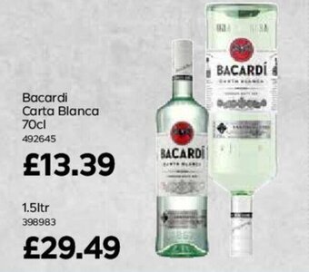 Bestway Bacardi Carta Blanca 70cl offer