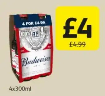 Londis Budweiser 4x300ml offer