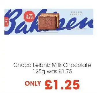 Centra Choc Leibniz Milk Chocolate 125g offer