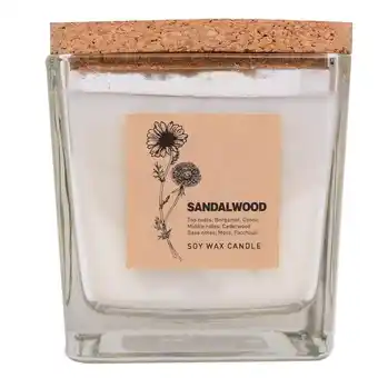 Morrisons Nutmeg home square coloured glass candle eucalyptus and white lily offer