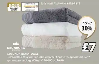 JYSK Kronborg sorunda hand towel offer