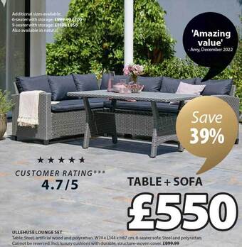 JYSK Ullehuse lounge set offer