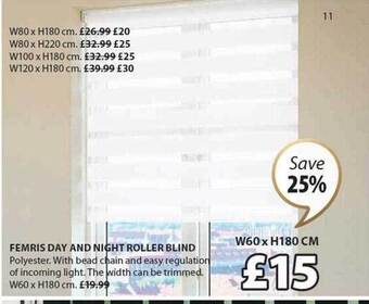 JYSK Femris day and night roller blind offer