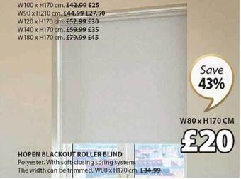 JYSK Hopen blackout roller blind offer