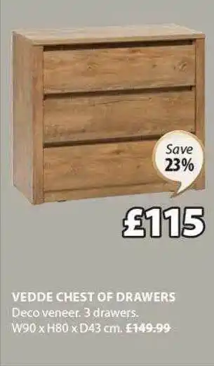 JYSK Vedde chest of drawers offer