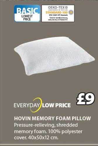 JYSK Hovin memory foam pillow offer