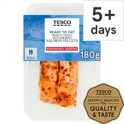 Tesco 2 sweet chilli hot smoked salmon fillets 180g offer