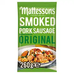 Tesco Mattessons smoked pork sausage original 260g offer