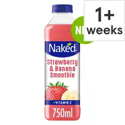 Tesco Naked strawberry & banana smoothie 750ml offer