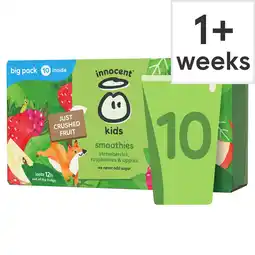 Tesco Innocent kids strawberry raspberry & apple 10x150ml offer