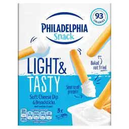 Tesco Philadelphia light & tasty soft cheese snack 3 pack 126g offer