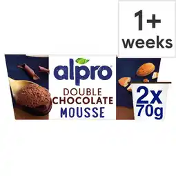 Tesco Alpro double choc mousse dessert 2x70g offer
