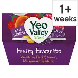 Tesco Yeo valley organic fruity favourites yogurt 4x110g offer
