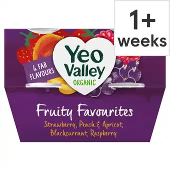Tesco Yeo valley organic fruity favourites yogurt 4x110g offer