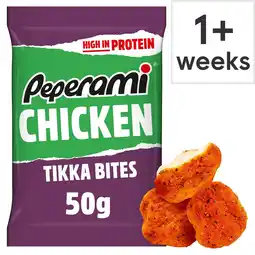 Tesco Peperami tikka chicken bites 50g offer