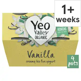 Tesco Yeo valley organic vanilla yogurt 4x110g offer