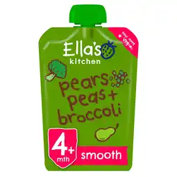 Tesco Ella's kitchen pears, peas & broccoli puree 120g offer