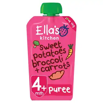 Tesco Ella's kitchen organic sweet potato broccoli & carrot 120g offer