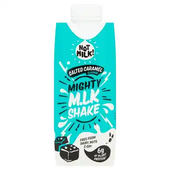 Tesco Mighty milk shake salted caramel dairy free drink 330ml offer
