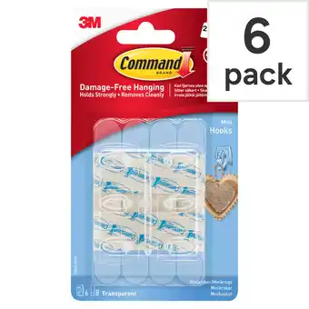 Tesco Command clear mini hook 6 hook 8 strip offer