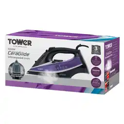 Tesco Tower ceraglide 3100w iron ultra speed purple offer