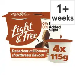 Tesco Light & free greek style yogurt millionaires shortbread flavour 4x115g offer