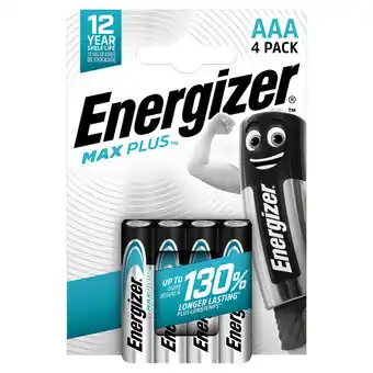 Tesco Energizer max plus aaa 4pk offer