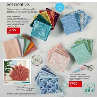 Aldi Deluxe Fat Quarters Or 12 Pack Fabric Fat Quarters offer