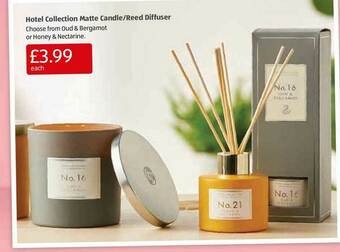 Aldi Hotel Collection Matte Candle-Reed Diffuser offer